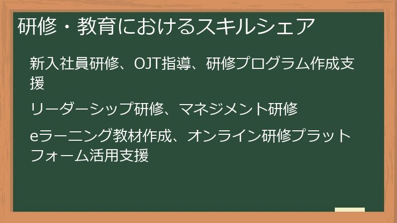 研修・教育におけるスキルシェア